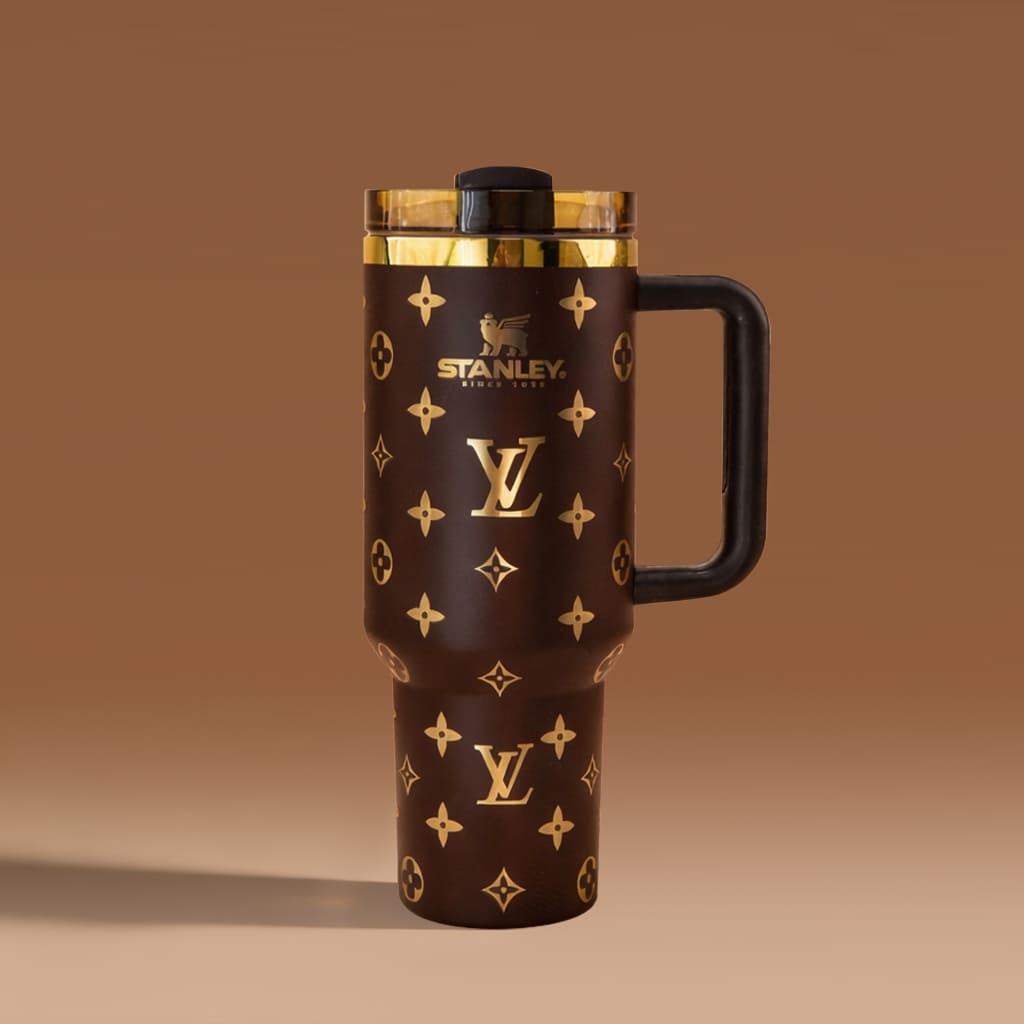 Mocha Luxe Monogram Tumbler
