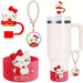 Collection of Hello Kitty-themed products including , keychain, and wristband on a white background.