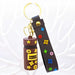 Keychain with colorful star decorations on a white background