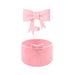 Pink decorative box with a matching bow on a white background